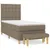 Produktbild 2 för Ramsäng med madrass taupe 80x200 cm tyg