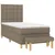 Produktbild 3 för Ramsäng med madrass taupe 80x200 cm tyg