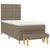 Produktbild 3 för Ramsäng med madrass taupe 90x200 cm tyg