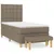 Produktbild 2 för Ramsäng med madrass taupe 100x200 cm tyg