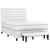 Produktbild 3 för Ramsäng med madrass vit 140x190 cm konstläder