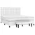 Produktbild 3 för Ramsäng med madrass vit 180x200 cm konstläder