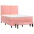 Produktbild 3 för Ramsäng med madrass rosa 140x190 cm sammet