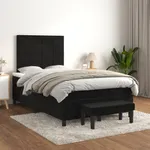 Ramsäng med madrass svart 120x200 cm sammet
