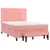 Produktbild 3 för Ramsäng med madrass rosa 140x190 cm sammet