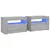 Produktbild 2 för Sängbord 2 st med LED-belysning Grå sonoma 60x35x40 cm