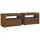 Sängbord 2 st med LED-belysning Brun ek 60x35x40 cm
