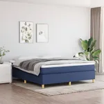 Ramsäng med madrass blå 160x200 cm tyg