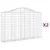 Produktbild 2 för Gabioner bågformade 2 st 200x30x120/140 cm galvaniserat järn