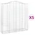 Produktbild 2 för Gabioner bågformade 5 st 200x50x200/220 cm galvaniserat järn