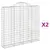 Produktbild 2 för Gabioner bågformade 2 st 200x30x180/200 cm galvaniserat järn