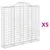 Produktbild 2 för Gabioner bågformade 5 st 200x30x180/200 cm galvaniserat järn