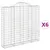 Produktbild 2 för Gabioner bågformade 6 st 200x30x180/200 cm galvaniserat järn