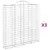 Produktbild 2 för Gabioner bågformade 3 st 200x30x200/220 cm galvaniserat järn