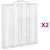 Produktbild 2 för Gabioner bågformade 2 st 200x30x220/240 cm galvaniserat järn