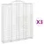 Produktbild 2 för Gabioner bågformade 3 st 200x30x220/240 cm galvaniserat järn