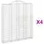 Produktbild 2 för Gabioner bågformade 4 st 200x30x220/240 cm galvaniserat järn