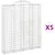 Produktbild 2 för Gabioner bågformade 5 st 200x30x220/240 cm galvaniserat järn