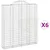 Produktbild 2 för Gabioner bågformade 6 st 200x30x220/240 cm galvaniserat järn