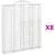 Produktbild 2 för Gabioner bågformade 8 st 200x30x220/240 cm galvaniserat järn