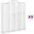 Produktbild 2 för Gabioner bågformade 9 st 200x30x220/240 cm galvaniserat järn