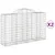 Produktbild 2 för Gabioner bågformade 2 st 200x50x120/140 cm galvaniserat järn