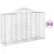 Produktbild 2 för Gabioner bågformade 4 st 200x50x120/140 cm galvaniserat järn