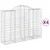 Produktbild 2 för Gabioner bågformade 4 st 200x50x140/160 cm galvaniserat järn