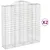 Produktbild 2 för Gabioner bågformade 2 st 200x50x200/220 cm galvaniserat järn