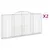 Produktbild 2 för Gabioner bågformade 2 st 300x30x140/160 cm galvaniserat järn