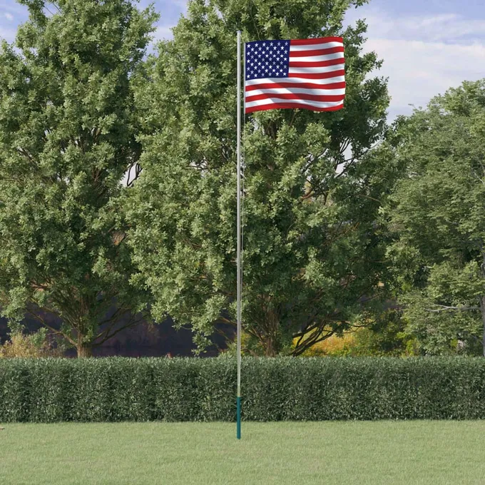 USAs flagga och flaggstång 6,23 m aluminium