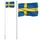 Sveriges flagga med flaggstång 6,23 m aluminium