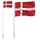 Danmarks flagga med flaggstång 5,55 m aluminium