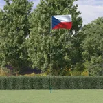 Tjeckiens flagga och flaggstång 5,55 m aluminium