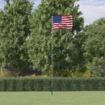 USAs flagga och flaggstång 5,55 m aluminium