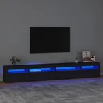 Tv-bänk med LED-belysning svart 270x35x40 cm