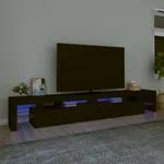 Tv-bänk med LED-belysning svart 260x36,5x40 cm