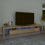 Tv-bänk med LED-belysning sonoma ek 260x36,5x40 cm