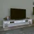 Produktbild 3 för Tv-bänk med LED-belysning vit högglans 230x36,5x40 cm