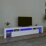 Tv-bänk med LED-belysning Vit 215x36,5x40 cm