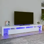 Tv-bänk med LED-belysning Vit 260x36,5x40 cm