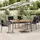 Trädgårdsbord grå konstrotting & massiv akacia