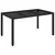 Produktbild 2 för Trädgårdsbord med glasskiva svart 150x90x75 cm konstrotting