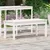 Produktbild 3 för Trädgårdsbänk vit 109x44x45 cm massiv furu