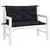 Produktbild 4 för Bänkdynor 2 st svartrutig 100x50x7 cm tyg