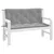 Produktbild 3 för Bänkdynor för trädgården 2st grå 120x50x7cm oxfordtyg