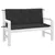 Produktbild 3 för Bänkdynor för trädgården 2st svart 120x50x7cm oxfordtyg