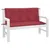 Produktbild 3 för Bänkdynor för trädgården 2st vinröd 120x50x7cm oxfordtyg