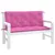 Produktbild 4 för Bänkdynor 2 st rosa 120x50x7 cm tyg