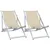 Produktbild 2 för Strandstolar hopfällbara 2 st gräddvit aluminium och textilen